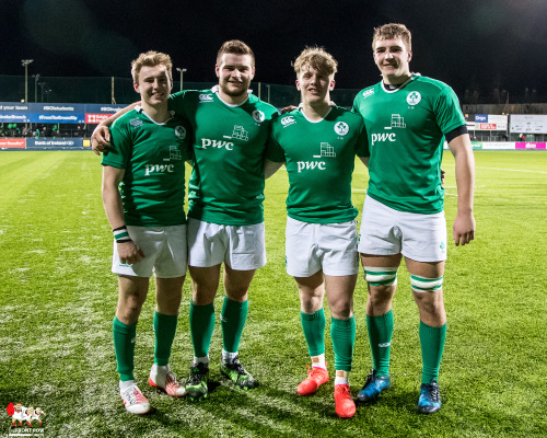 Jonny Stewart, Peter Cooper, Rob Lyttle, Marcus Rea, Ireland U20 Ulster Rugby