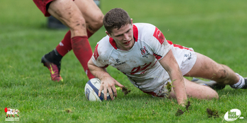 Jack Owens touches down for Ulster A against Scarlets Select