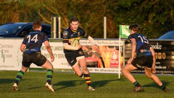 Action from the Junior Cup match between Banbridge II and Queen's University II on Saturday 6 January 2024. Photo: Cyril Boyd. © FRU SPORTS 2024.