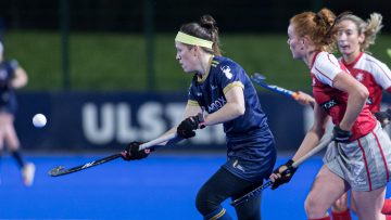 Action from the Denman Ulster Shield match between Ulster University Elks and Pegasus on Wednesday 10 January 2024. Photo: John McMurtry. © FRU SPORTS 2024.