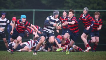 Action from the 3rd XV Cup match between Ballymena Academy III and Wallace High School III on Saturday 13 January 2024. © FRU SPORTS 2024.