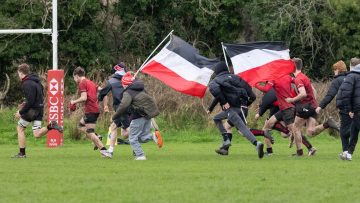 Action from the Medallion Shield match between Regent House and Antrim Grammar on Saturday 20 January 2024. © FRU SPORTS 2024.