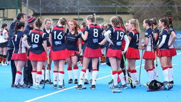 Action from the Schoolgirls Senior Cup match between Ballymena Academy and Ballyclare High School 2 (Ballyclare win after runs) on Saturday 27 January 2024. © FRU SPORTS 2024.