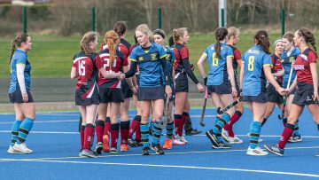 Action from the Senior Plate match between Carrick Grammar and Antrim Grammar on Saturday 27 January 2024. © FRU SPORTS 2024.