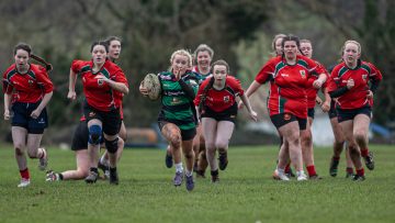 Action from the Girls U18 League match between CLOM and CCM on Sunday 28 January 2024. Photo: John McMurtry. © FRU SPORTS 2024.