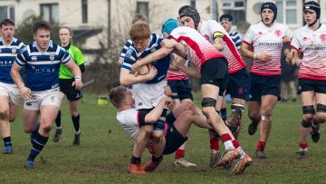 Action from the U18 Provincial Cup match between Malone and Coleraine on Saturday 10 February 2024. © FRU SPORTS 2024.