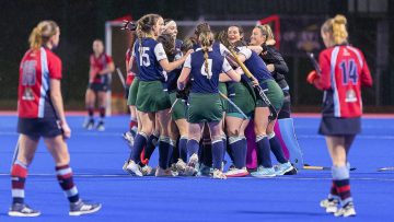 Action from the match between Queen's University and Belfast Harlequins on Wednesday 14 February 2024. Photo: Bob Given. © FRU SPORTS 2024.