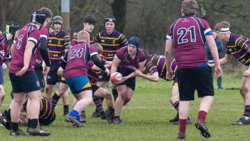 Action from the Club U16 Friendly match between Instonians U16 and Academy U16 on Saturday 17 February 2024. © FRU SPORTS 2024.