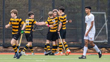 Action from the Burney Cup Semi Final match between Royal Belfast Academical Institution and Friends School Lisburn on Wednesday 28 February 2024. Photo: John McMurtry. © FRU SPORTS 2024.