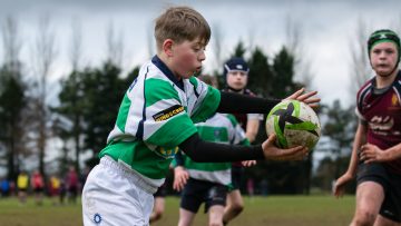 Action from the U14 Regional Cup match between Academy/BHSFP and Omagh Academicals on Saturday 2 March 2024. Photo: John McMurtry. © FRU SPORTS 2024.