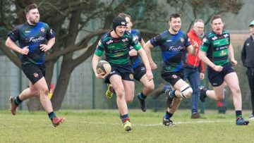 Action from the 2XV League match between Queen's University II and Clogher Valley II on Saturday 9 March 2024. © FRU SPORTS 2024.
