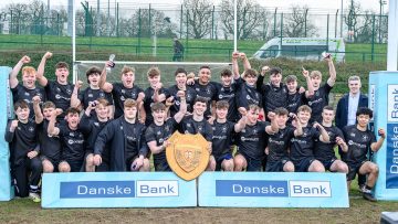 Action from the Subsidiary Shield match between Campbell College and Royal School Armagh on Wednesday 13 March 2024. Photo: Cyril Boyd. © FRU SPORTS 2024.