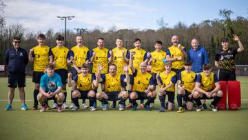 Action from the Junior Shield match between Bangor II and Saintfield II on Saturday 20 April 2024. Photo: John McMurtry. © FRU SPORTS 2024.