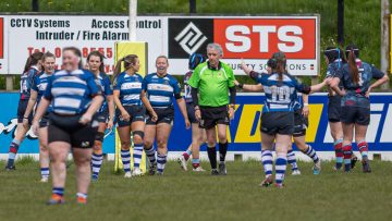 Action from the Junior Shield Final match between Dungannon and Belfast Harlequins on Sunday 28 April 2024. Photo: John McMurtry. © FRU SPORTS 2024.