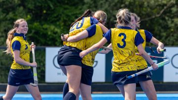 Action from the Irish Hockey Challenge Final match between Bangor and Kilkeel 5 (AR) on Saturday 12 May 2024. Photo: John McMurtry. © FRU SPORTS 2024.