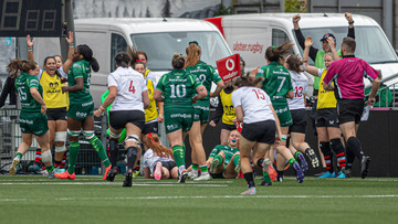 Action from the Women Interprovincial match between Ulster and Connacht on Saturday 17 August 2024. Photo: John McMurtry. © FRU SPORTS 2024.