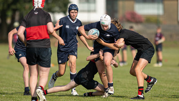Action from the match between Rainey Endowed and Methodist College on Saturday 7 September 2024. Photo: John McMurtry. © FRU SPORTS 2024.