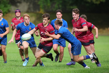 Action from the Schools Friendly match between Royal School Armagh and Bangor Grammar on Saturday 14 September 2024. © FRU SPORTS 2024.