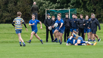 Action from the Senior Friendly match between Belfast High and Bangor Grammar on Saturday 5 October 2024. © FRU SPORTS 2024.