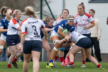 Action from the match between Queen's University and Malone on Sunday 20 October 2024. Photo: John McMurtry. © FRU SPORTS 2024.
