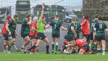 Action from the Senior Cup match between Malone and Ballynahinch on Saturday 21 December 2024. Photo: Cyril Boyd. © FRU SPORTS 2024.