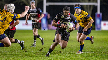 Action from the Championship 1 match between Cooke and Bangor on Saturday 18 January 2025. Photo: John McMurtry. © FRU SPORTS 2025.