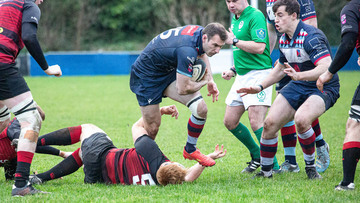 Action from the match between Belfast Harlequins and Tullamore on Saturday 18 January 2025. © FRU SPORTS 2025.