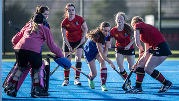 Action from the Gibson Plate match between Victoria College 3XI and Banbridge Academy 3XI on Wednesday 5 February 2025. Photo: John McMurtry. © FRU SPORTS 2025.