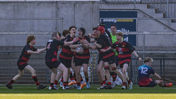 Action from the U16 High School Trophy match between Limavady High and Bangor Academy on Wednesday 19 March 2025. © FRU SPORTS 2025.