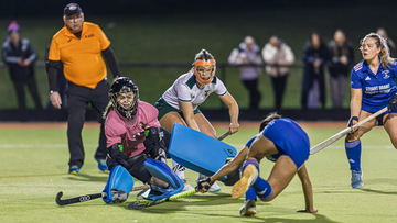 Action from the Premier League match between Portadown and Queen's University on Wednesday 26 March 2025. Photo: John McMurtry. © FRU SPORTS 2025.