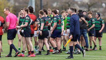 Action from the match between Carrickfergus and Clogher Omagh on Saturday 29 March 2025. Photo: John McMurtry. © FRU SPORTS 2025.