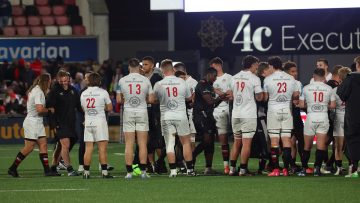 Action from the United Rugby Championship match between Ulster and Sharks on Saturday 26 April 2025. © FRU SPORTS 2025.