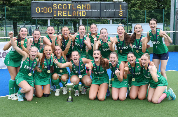 Action from the Girls U18 EuroHockey Championship II Final match between Ireland and Scotland on Saturday 19 July 2025. © FRU SPORTS 2025.