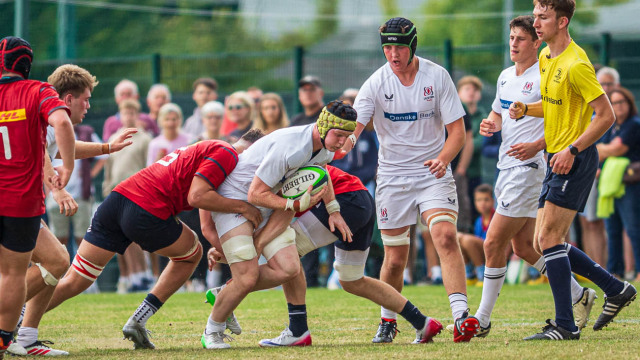 Action from the Boys U18 Schools Interprovincial match between Ulster and Munster on Saturday 23 August 2025. Photo: John McMurtry. © FRU SPORTS 2025.