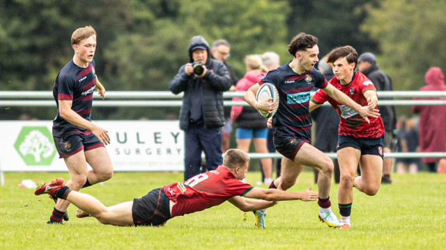 Action from the Schools Friendly match between Coleraine Grammar and Belfast Royal Academy on Saturday 30 August 2025. Photo: John McMurtry. © FRU SPORTS 2025.