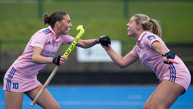 Action from the Women All Ireland Hockey League match between Ulster University Elks and Portadown on Saturday 13 September 2025. Photo: John McMurtry. © FRU SPORTS 2025.