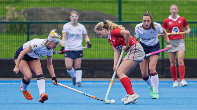 Action from the All Ireland Hockey League match between Ulster University Elks and Pegasus on Saturday 20 September 2025. Photo: John McMurtry. © FRU SPORTS 2025.