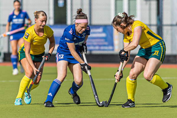 Action from the All Ireland Hockey League match between Portadown HC and Railway Union on Sunday 21 September 2025. Photo: John McMurtry. © FRU SPORTS 2025.