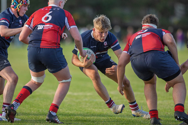 Action from the Senior Friendly match between Larne Grammar and Ballyclare High on Friday 26 September 2025. Photo: John McMurtry. © FRU SPORTS 2025.