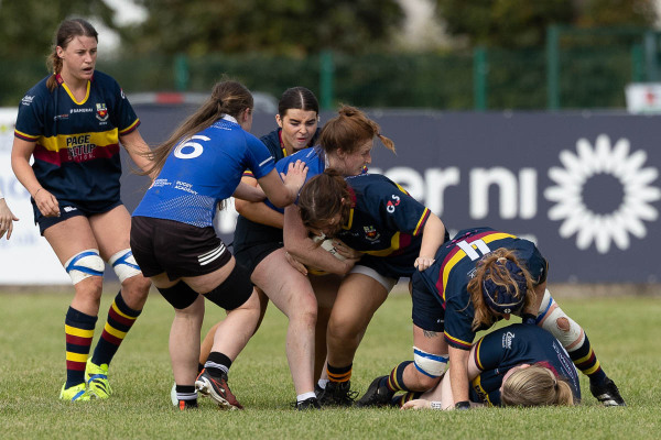 Action from the match between Banbridge and Queens on Sunday 27 September 2025. Photo: Bob Given. © FRU SPORTS 2025.