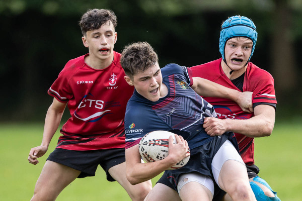 Action from the U16 Shield match between Royal School Armagh U16 and Regent House U16 on Wednesday 1 October 2025. Photo: Bob Given. © FRU SPORTS 2025.