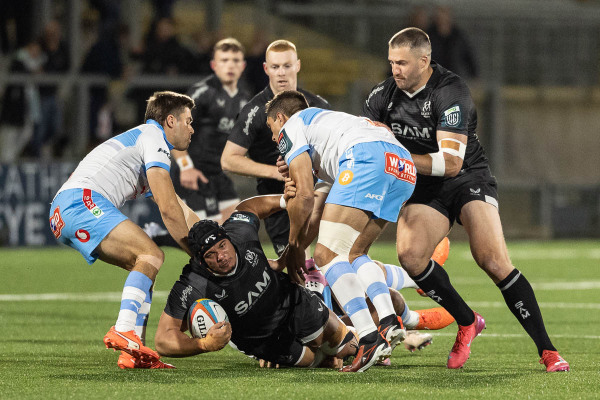 Action from the United Rugby Championship match between Ulster and Pretoria Bulls on Friday 10 October 2025. Photo: Bob Given. © FRU SPORTS 2025.
