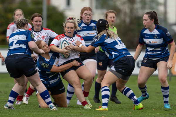Action from the match between Malone and Dungannon on Sunday 12 October 2025. Photo: Bob Given. © FRU SPORTS 2025.