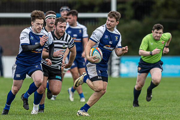 Action from the Championship 1 match between Portadown and CIYMS on Saturday 18 October 2025. Photo: John McMurtry. © FRU SPORTS 2025.