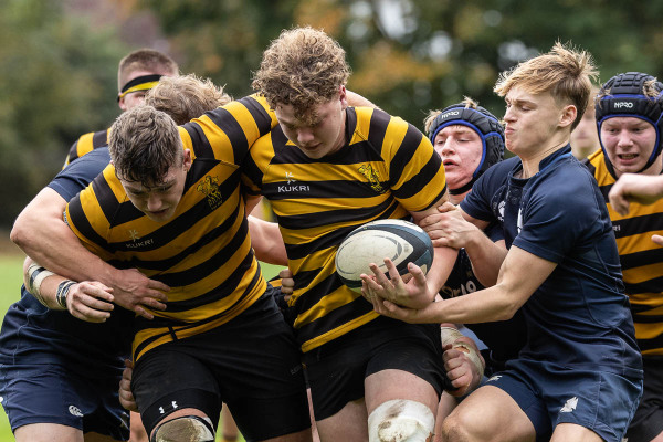 Action from the Schools Friendly match between Royal Belfast Academical Institution and Methodist College on Saturday 18 October 2025. Photo: Bob Given. © FRU SPORTS 2025.