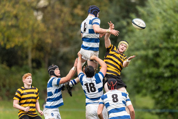 Action from the Schools Friendly match between Royal Belfast Academical Institution and Blackrock College on Saturday 25 October 2025. Photo: Bob Given. © FRU SPORTS 2025.