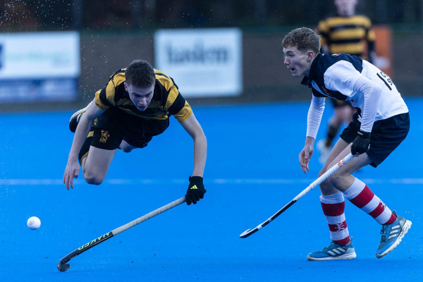 Action from the McCullough Cup match between Royal Belfast Academical Institution and Wallace High School on Wednesday 19 November 2025. Photo: Bob Given. © FRU SPORTS 2025.