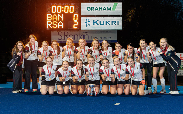 Action from the Stevenson Cup match between Royal School Armagh and Banbridge Academy on Wednesday 26 November 2025. Photo: John McMurtry. © FRU SPORTS 2025.