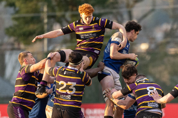 Action from the match between Queens University and Instonians on Saturday 29 November 2025. Photo: Bob Given. © FRU SPORTS 2025.