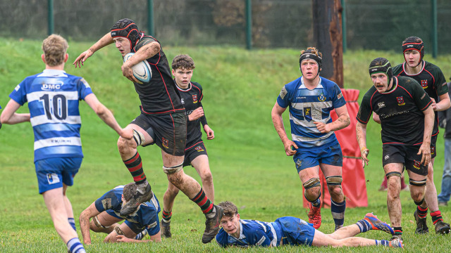 Action from the Schools Cup match between Action from Cambridge House and Limavady GS on Saturday 6th December on Saturday 6 December 2025. Photo: Cyril Boyd. © FRU SPORTS 2025.